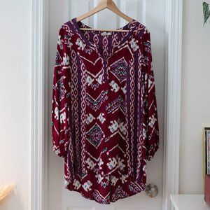 ROXY 🌊 Aztec Print High-Low Tunic Beach Cover Up